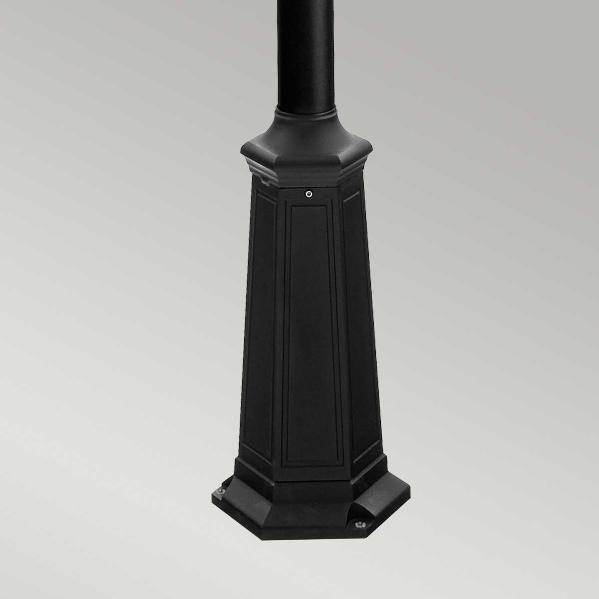 Elstead Turin Black Finish Outdoor Twin Arm Lamp Post T6 BLACK