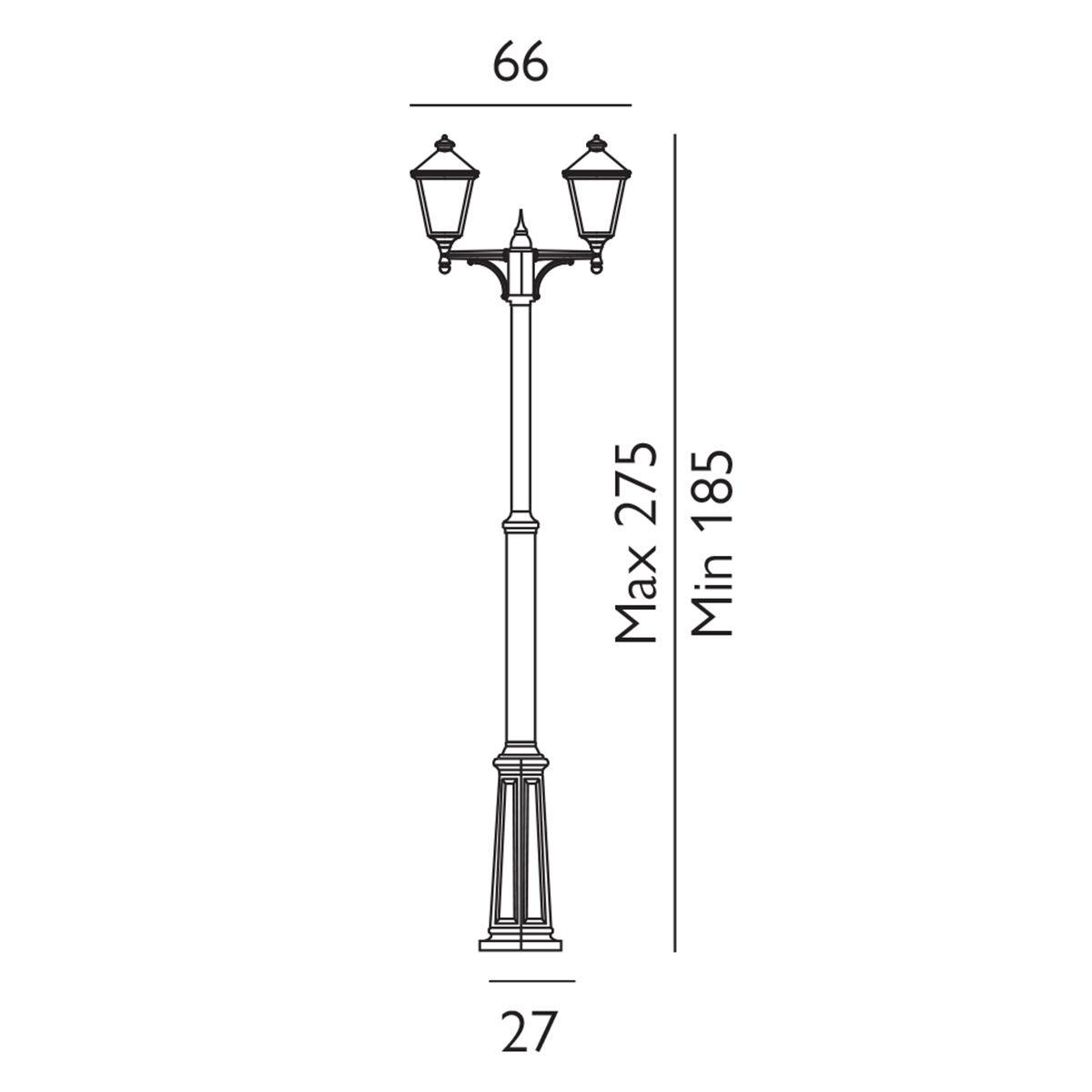 elstead turin black finish outdoor twin arm lamp post LED Lamp Bulb Guide