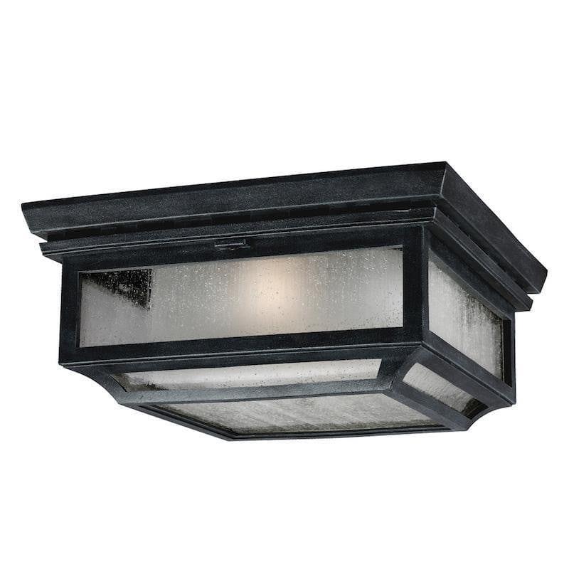 Feiss Shepherd Outdoor Weathered Zinc Flush Light-clearance