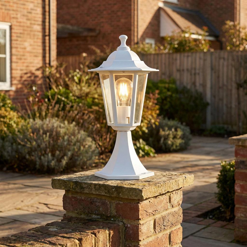 Eglo Laterna 5 IP44 White Pedestal Light