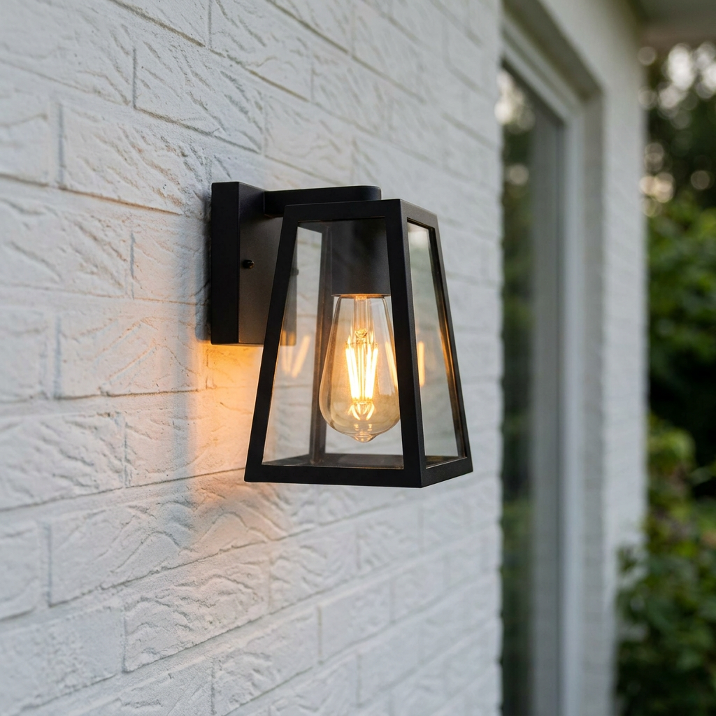 Lutec Fia Outdoor Wall Light Lantern In Matt Black