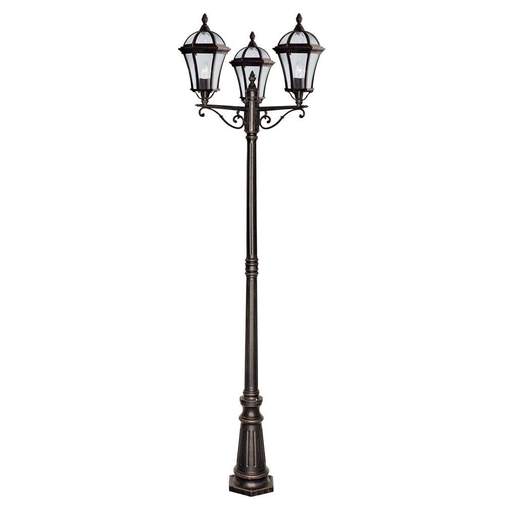 Searchlight Capri 3 Light Rustic Brown Outdoor Post Light