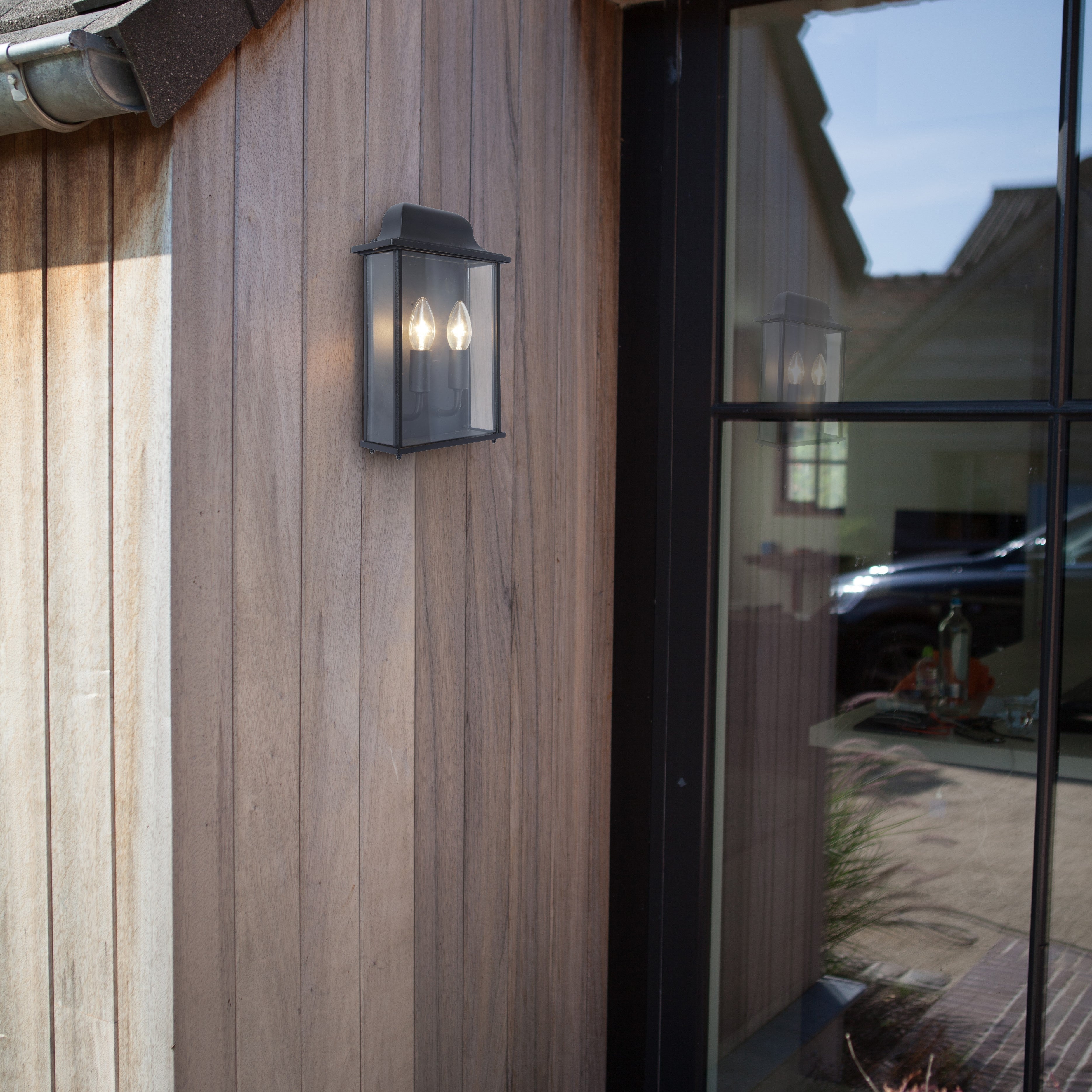 Lutec Holly Outdoor Wall Light In Black 5029601425