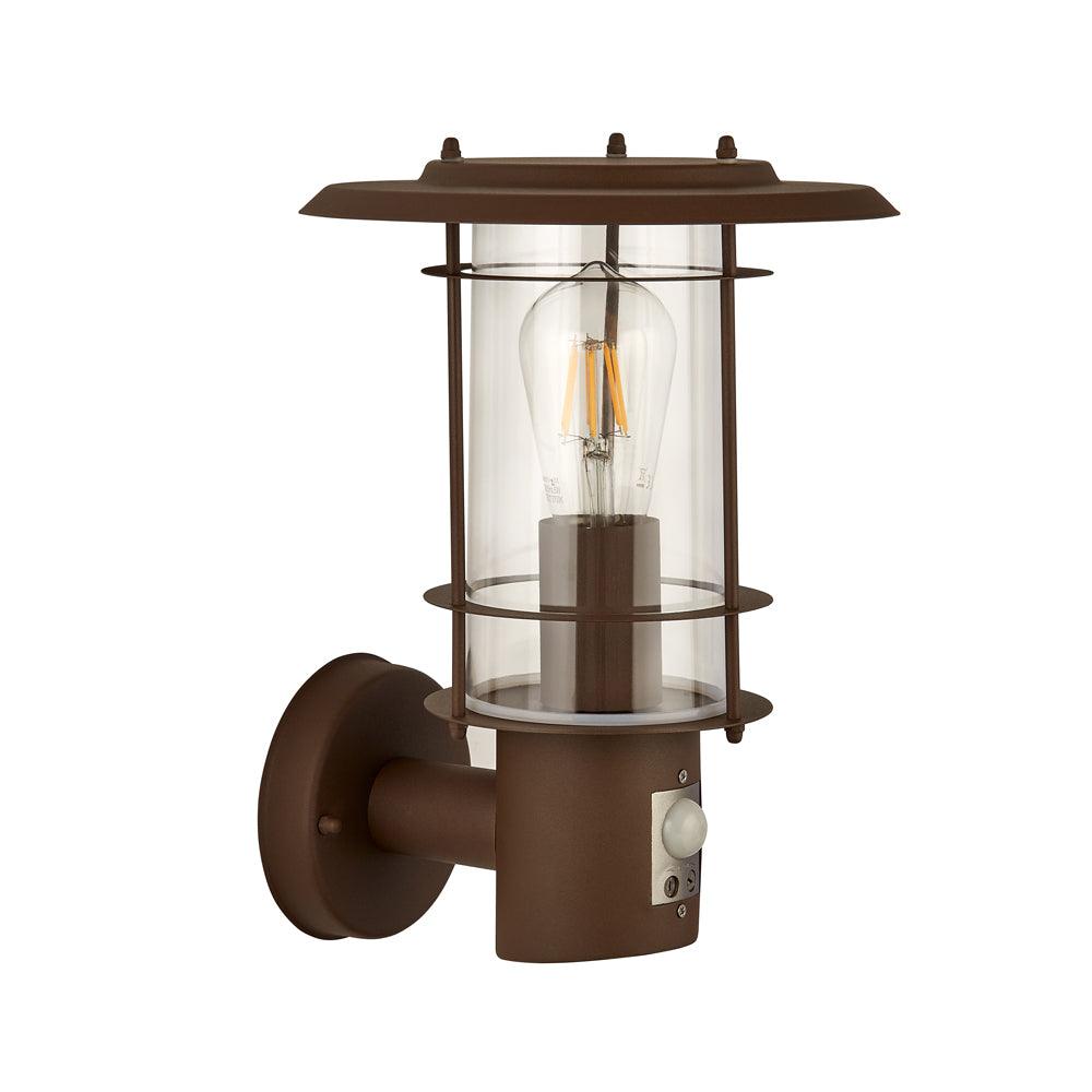 Edgeware Outdoor Rust Brown Porch Wall Light - PIR