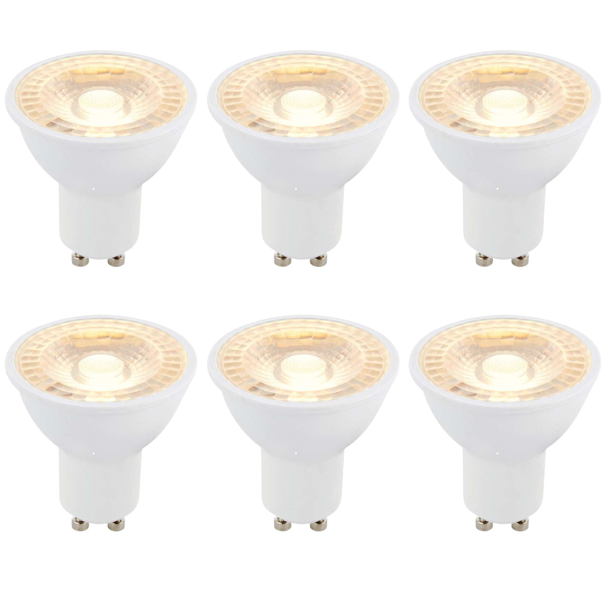 6 X GU10 LED 6W 38 Degree Warm White Bulb