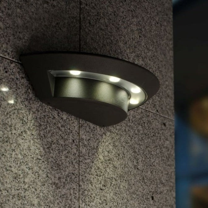 Lutec Ghost Outdoor LED Wall Light In Dark Grey