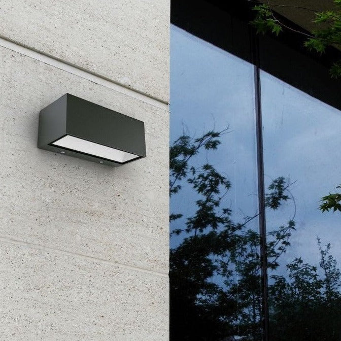 Lutec Gemini Outdoor Black LED Up & Down Wall Light 5189112012 outside wall