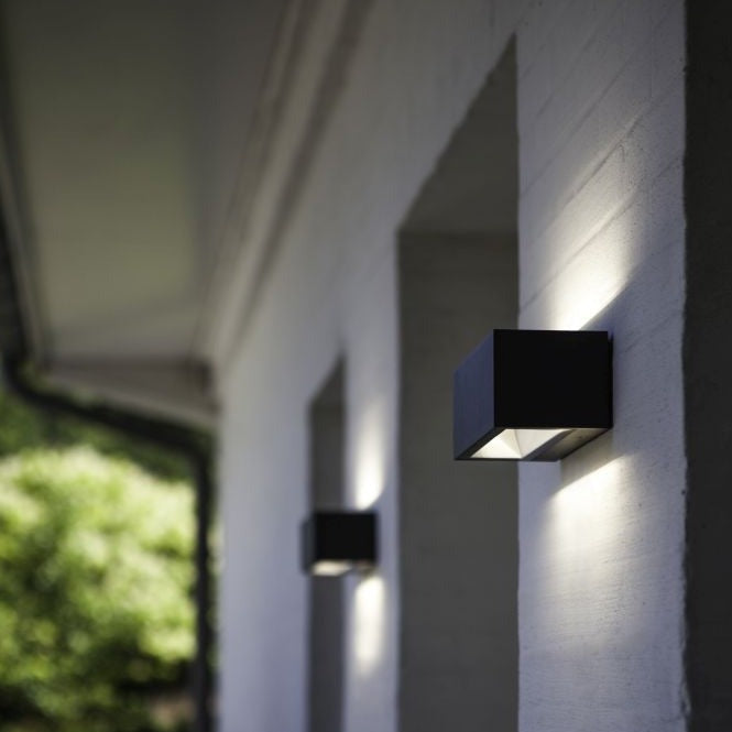Lutec Gemini Outdoor Black LED Up & Down Wall Light 5189112012