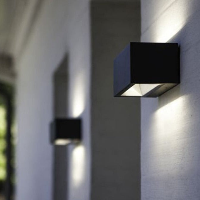Lutec Gemini IP54 Integrated LED Outdoor Wall Light - Grey 5189112118 outside wall