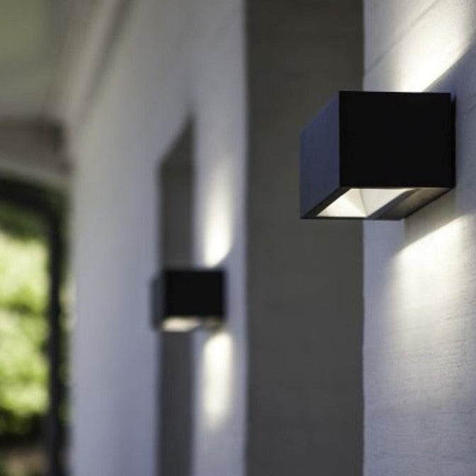 Lutec Gemini Outdoor LED Brick Wall Light In Dark Grey 5189113118 outside wall