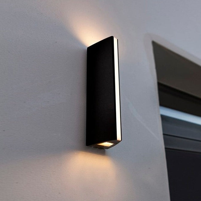 Lutec Leo IP54 Outdoor LED Wall Light In Matt Black 5192701330 outside wall