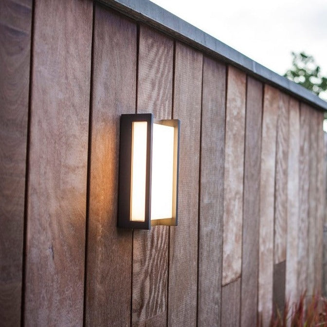 Lutec Qubo IP54 Integrated LED Grey Wall Light 5193004118 Shed Wall