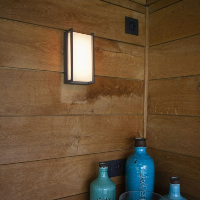 Lutec Qubo IP54 Integrated LED Grey Wall Light 5193004118