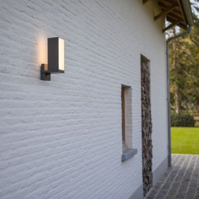 Lutec Cuba Outdoor LED Wall Light - Dark Grey 5193811118 fixed to outside wall