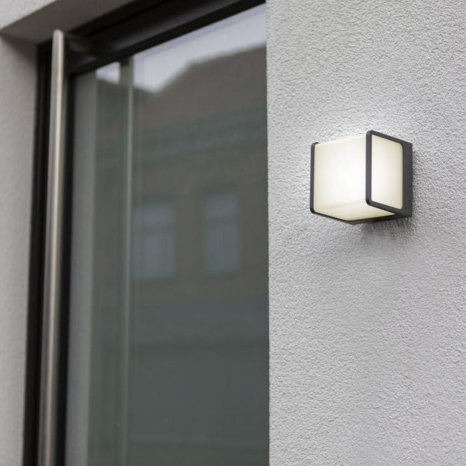 Lutec Dobblo LED Outdoor Wall Light In Charcoal Grey 5197002125 outside wall
