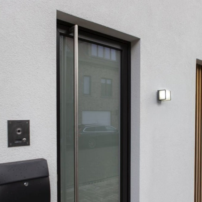 Lutec Dobblo LED Outdoor Wall Light In Charcoal Grey 5197002125 fixed outside a back door