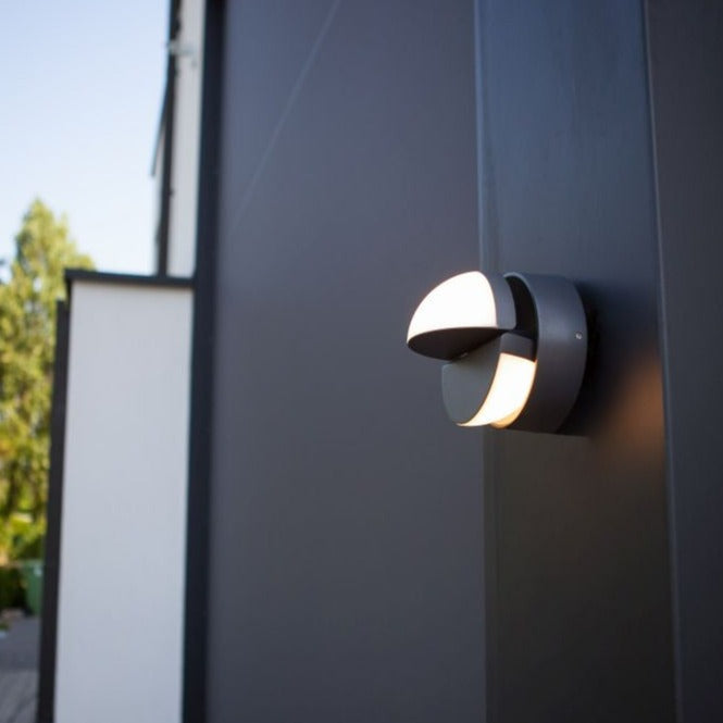 Lutec Eklips Outdoor LED Wall Light - Grey 5199001118 detail