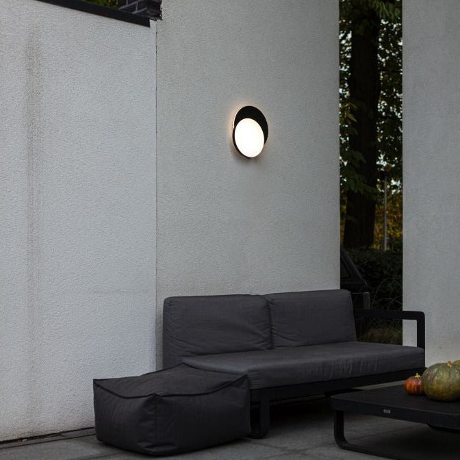 Lutec Goleta LED Outdoor Wall Light or Flush Ceiling Light - Matt Black 5205801012 Fixed to a wall