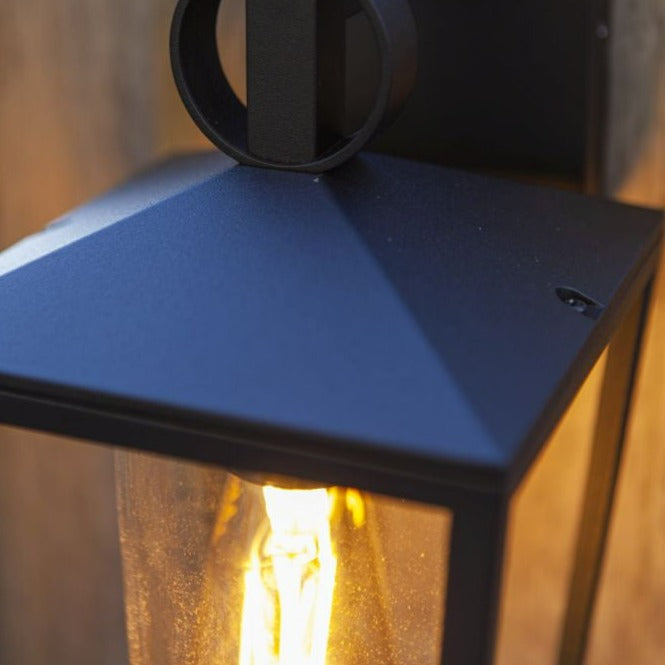 Lutec West Outdoor Down Wall Lantern Light - Black 5207901012 close-up