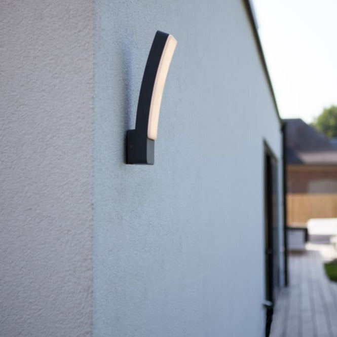 Lutec Kira Integrated LED Outdoor Wall Light In Dark Grey 5288902118 Outside wall
