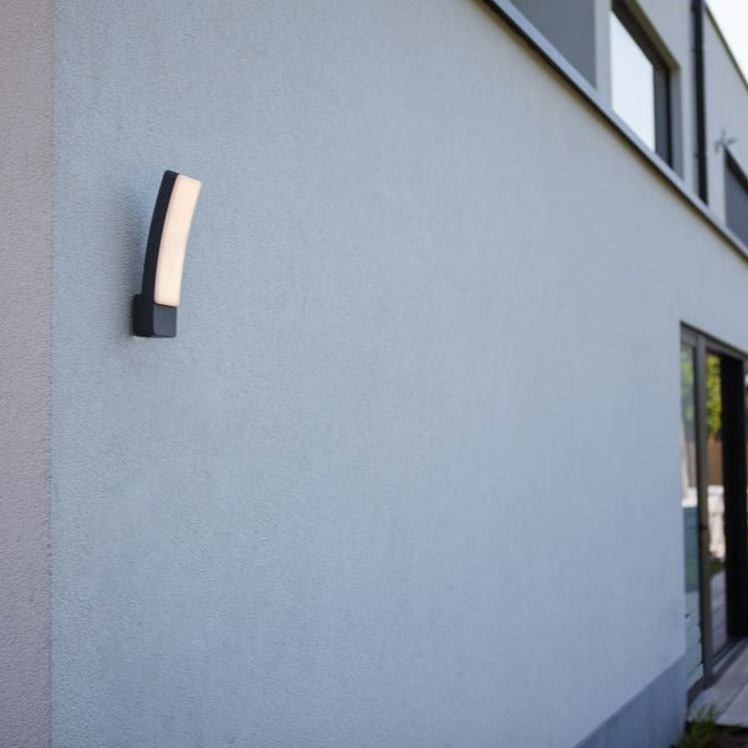 Lutec Kira Outdoor LED Wall Light - Grey 5288909118 outside wall