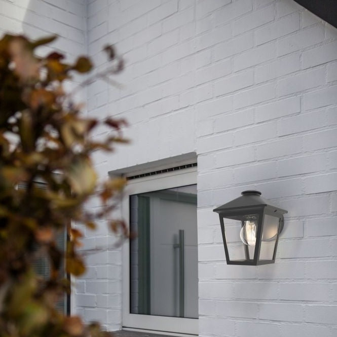 Lutec Zago Outdoor Wall Light - Black 5294502012 Outside a window