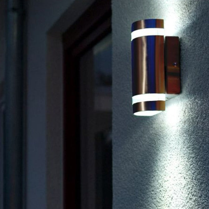 Lutec Focus Outdoor Wall Light In Stainless Steel