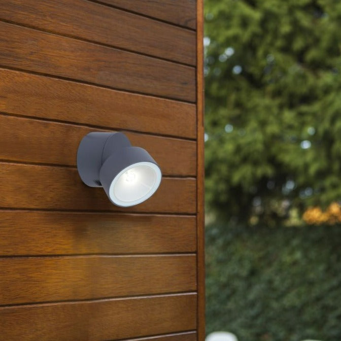 Lutec Trumpet Outdoor LED Wall Light - Charcoal Grey