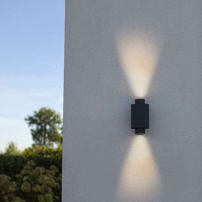 Lutec Cypres Outdoor Up & Down Wall Light - Grey 6604002118 Light up and down
