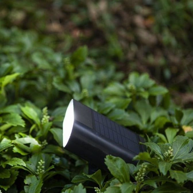 Lutec Ginbo Solar LED Black Outdoor Wall Light with Spike 6938405330