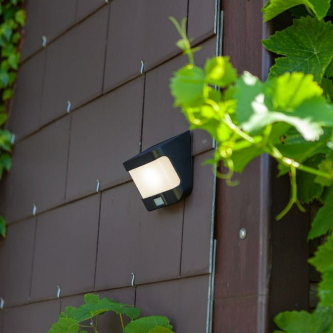 Lutec Try Outdoor LED Grey Solar Wall Light - Motion Sensor 6939101330