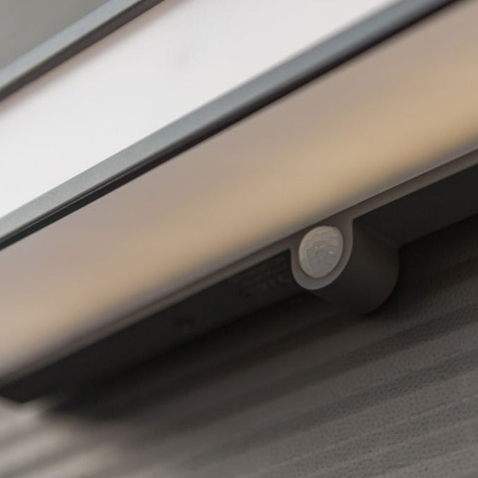 Lutec Doblo Solar LED Grey Wall Light - Motion Sensor 6943801125 close-up image