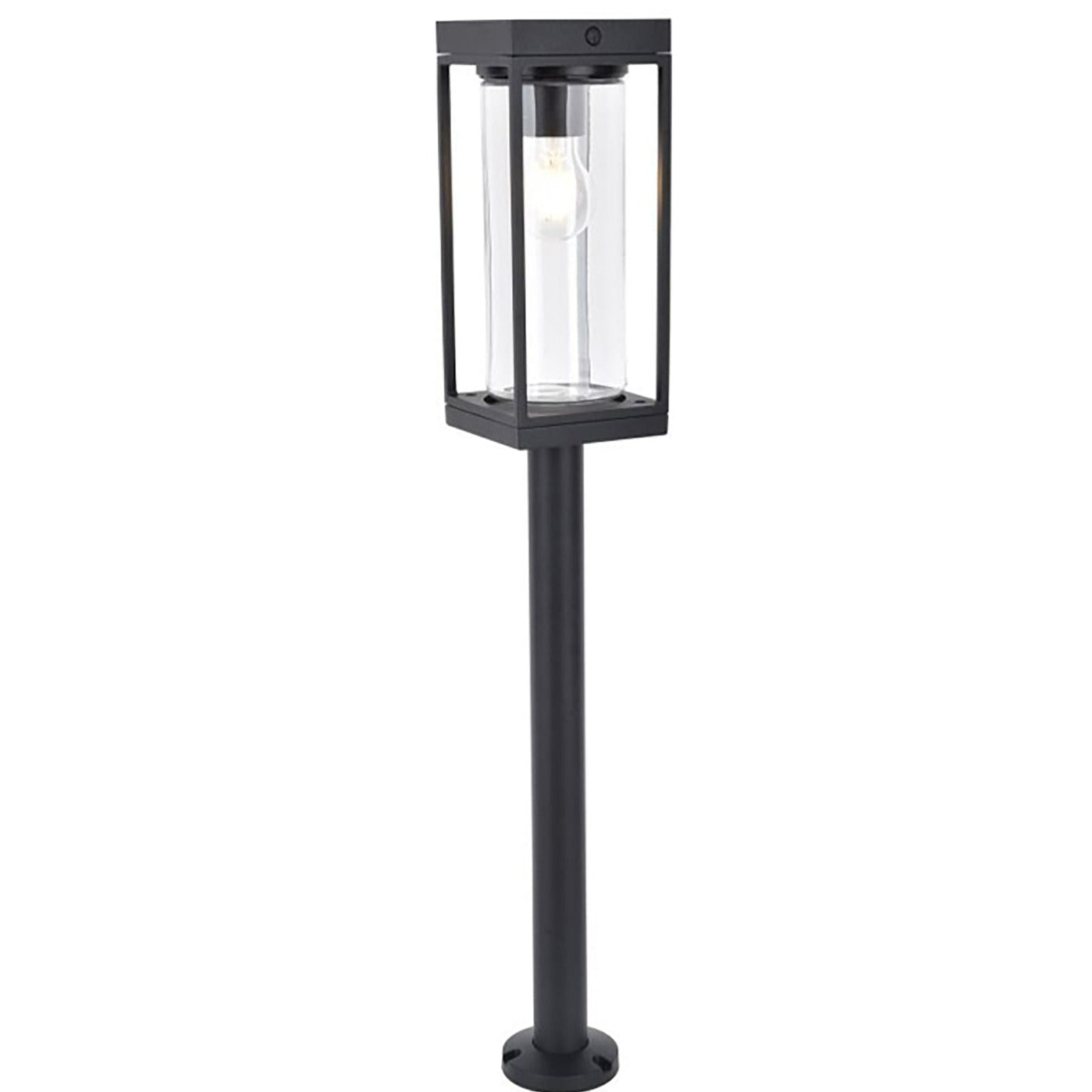 Lutec Flair Solar Outdoor Bollard Light - Matt Black 6988802012