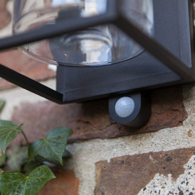 Lutec Flair Solar PIR Outdoor Wall Light - Black 6988804012 - PIR detail