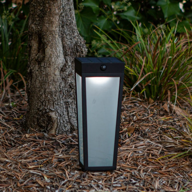 Lutec Dias Solar Integrated LED Black Bollard - With Spike 6996601012