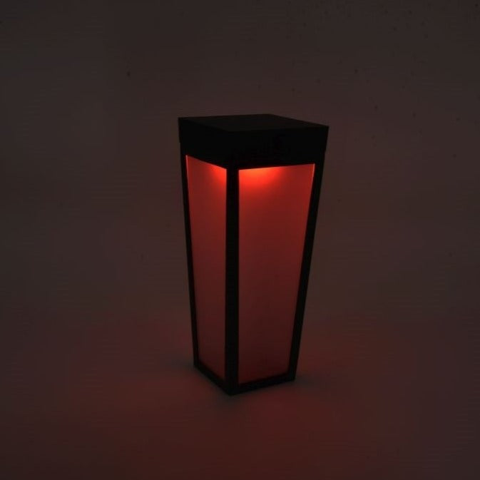 Lutec Dias Solar Integrated LED Black Bollard - With Spike 6996601012 Red Light