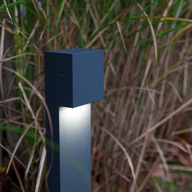 Lutec Gemini XF Extra Flat Outdoor Bollard Light In Dark Grey 7104001118