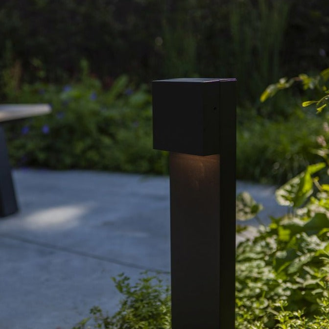 Lutec Gemini XF IP54 Outdoor LED Bollard Light In Matt Black 7104002012