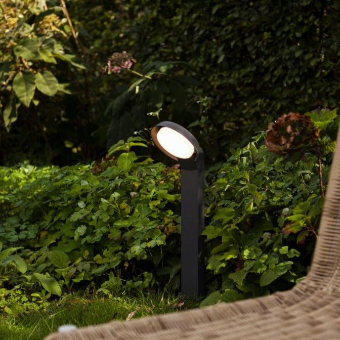 Lutec Polo Grey Outdoor LED Bollard Pathway Light