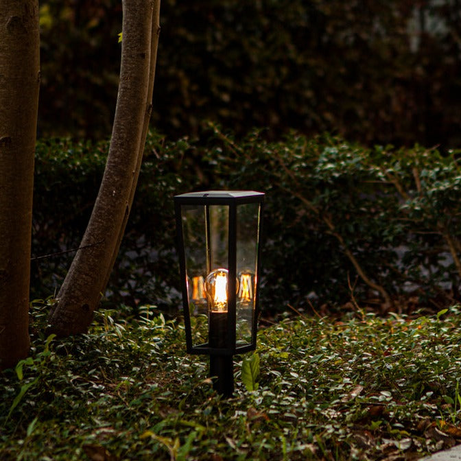 Lutec Pine Outdoor Pedestal Light - Black 7196601012