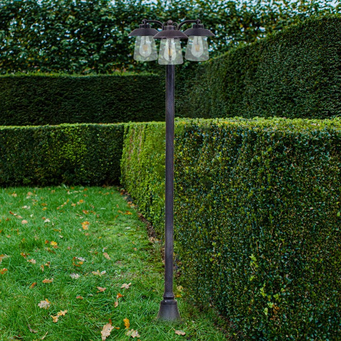 Lutec Cate 3 Light Black Outdoor Bollard 7264230213