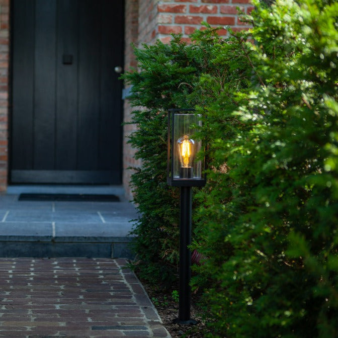 Lutec Flair Outdoor Bollard In Matt Black 7288801012