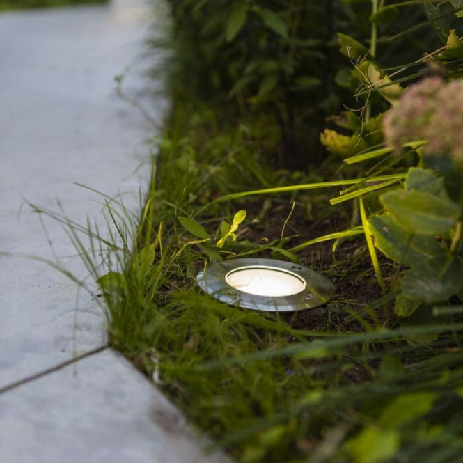 Lutec Cydops Outdoor Silver LED Recessed Spotlight - Stainless Steel