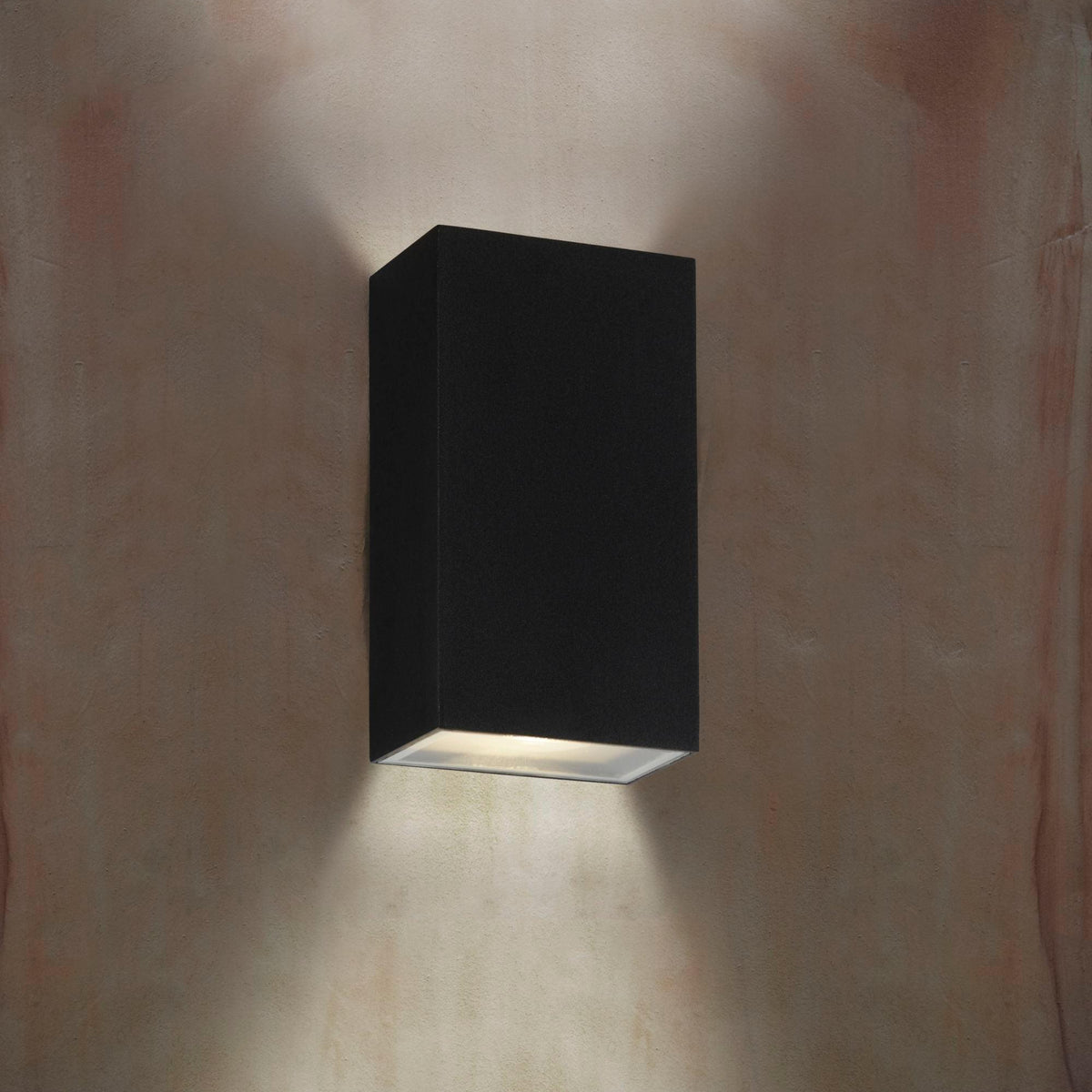 Stirling LED Outdoor Up/Down Black Rectangle Wall Light