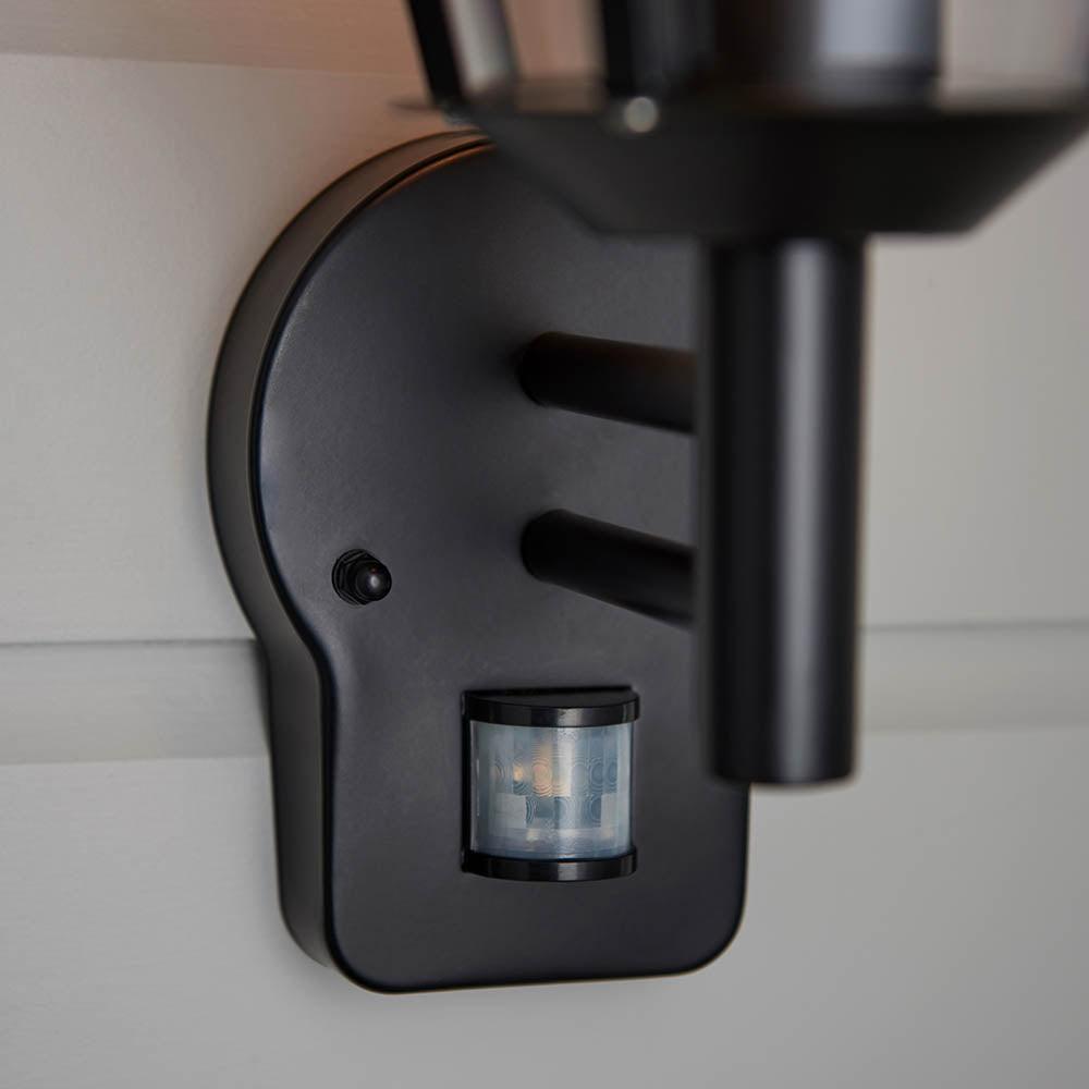 Endon Iken Black Outdoor Wall Light With PIR Sensor