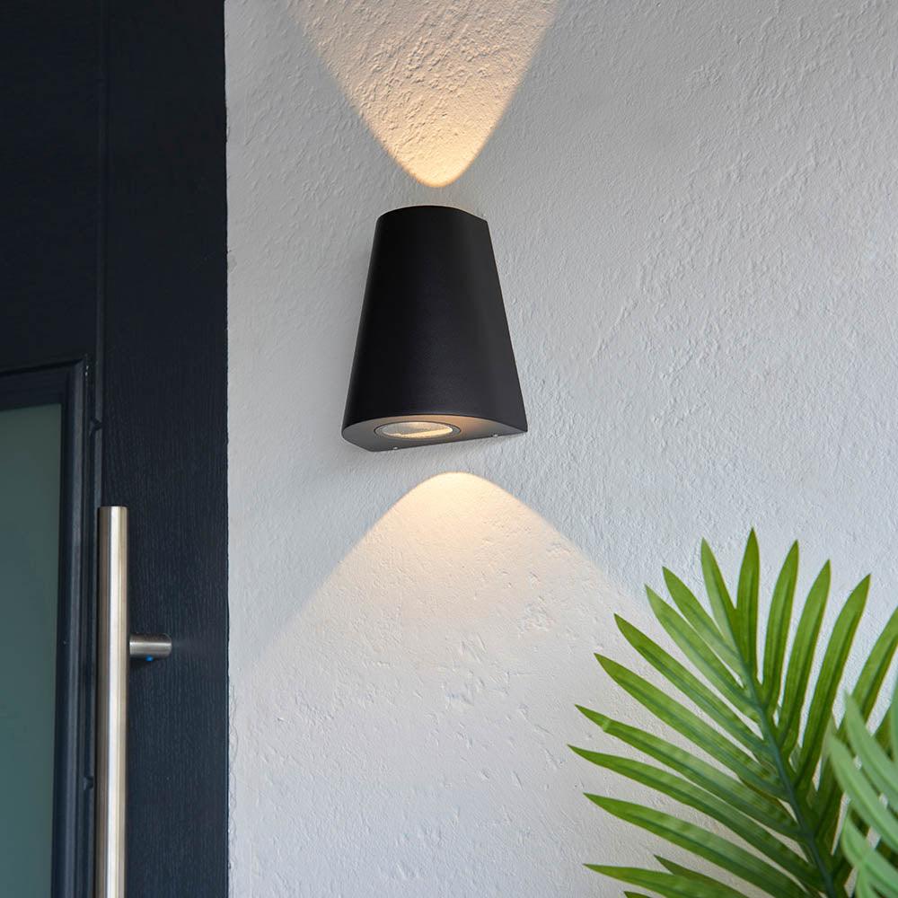 Endon Helm Up & Down Black Outdoor Wall Light