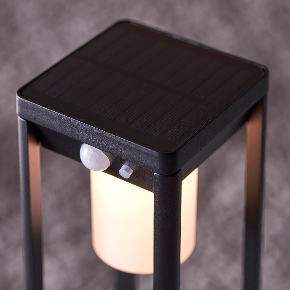 Endon Hallam 1 Light Solar Powered Black Outdoor Bollard