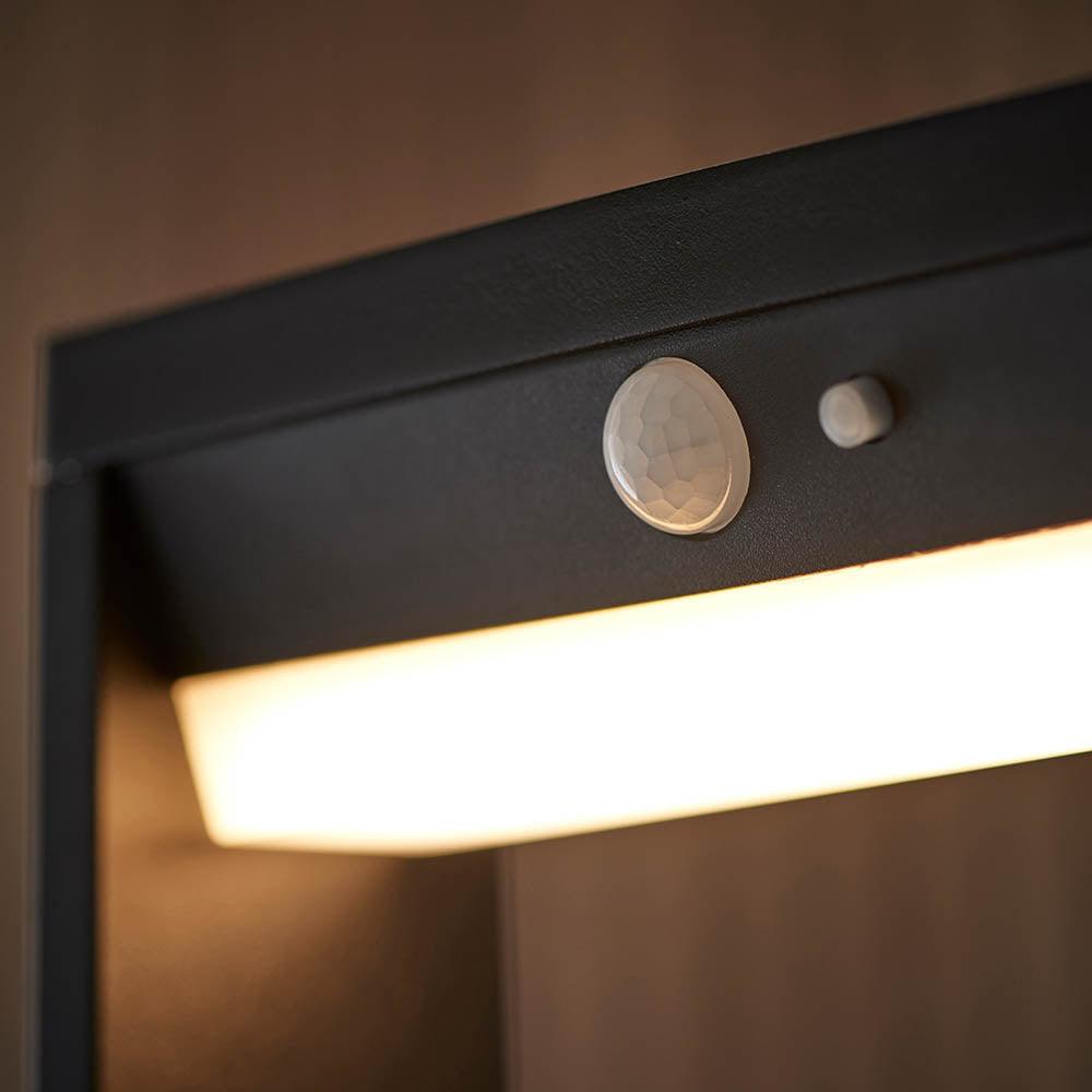 Dannah 1 Light Solar Black Outdoor Lamppost With PIR Sensor