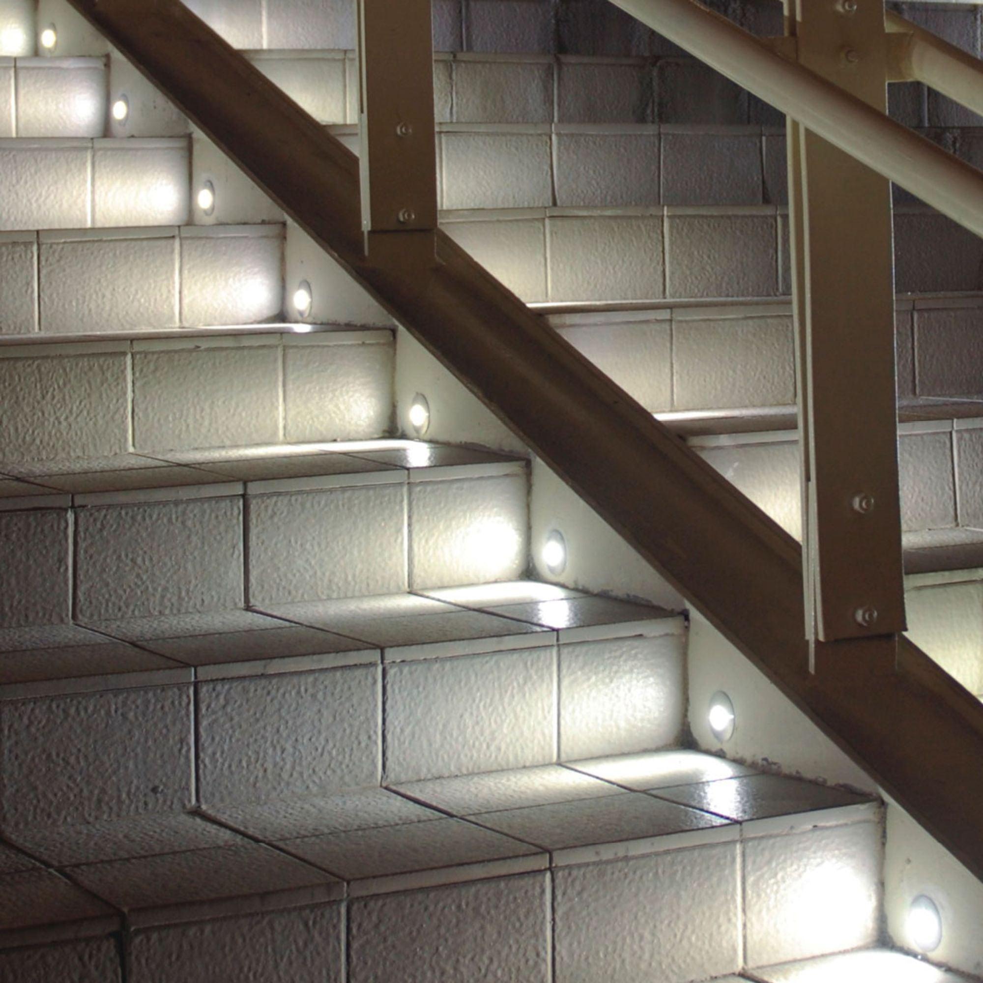 Ankle LED Recessed Chrome Square Outdoor Wall Fitting