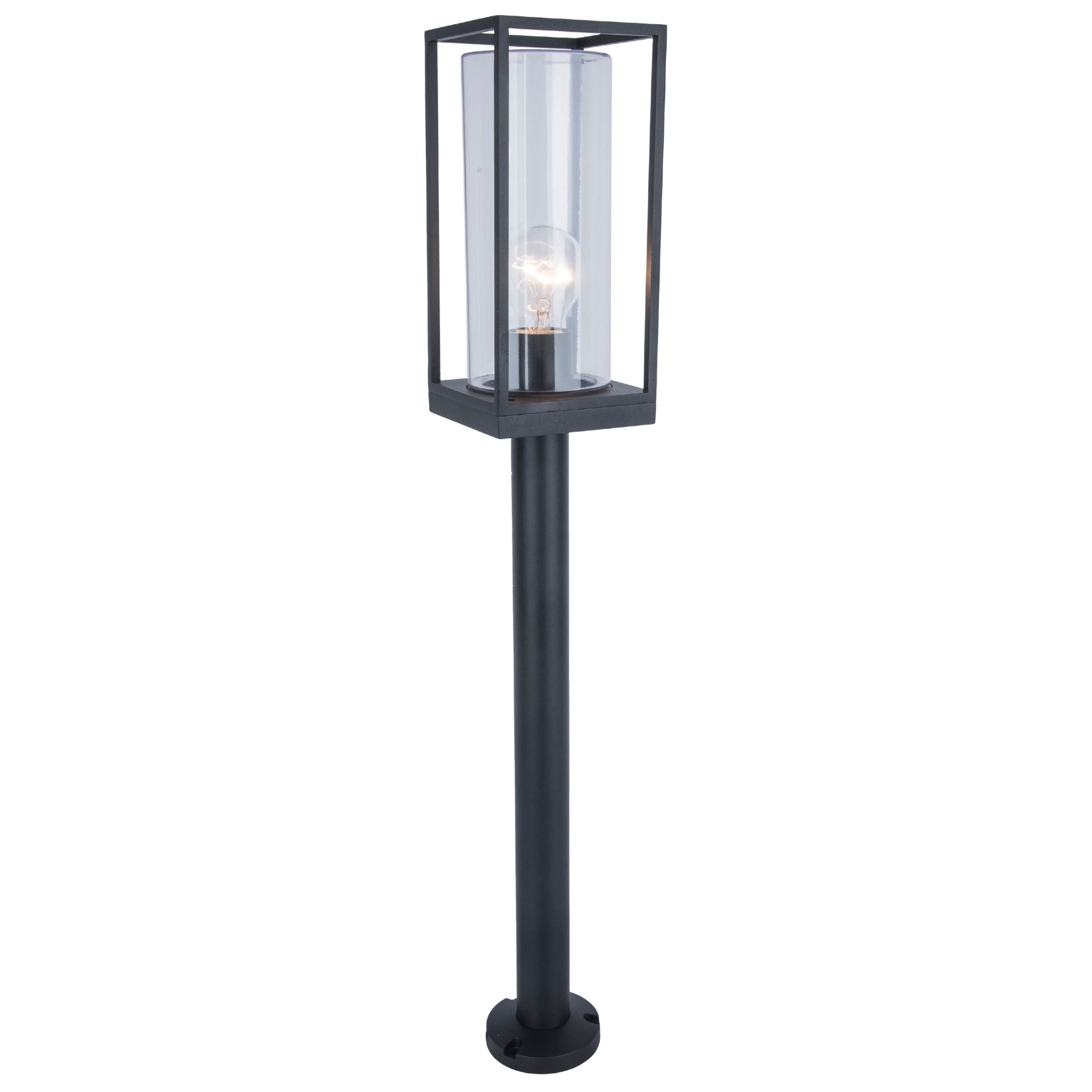 Lutec Flair Outdoor Bollard In Matt Black 7288801012